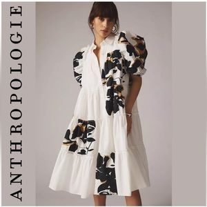 Anthropologie Forever Puff-Sleeve Shirt Dress. Worn one time.